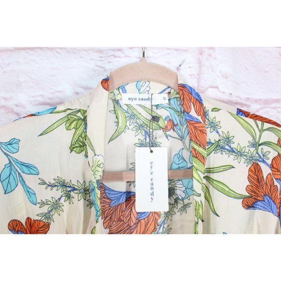 NWT! Eye Candy Multicolor Floral Printed Wrap Belt Summer Dress Size S - Picture 4 of 10